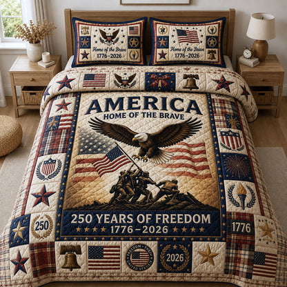Home Of The Brave 3-Piece Quilted Bedding Set GFTOPND110