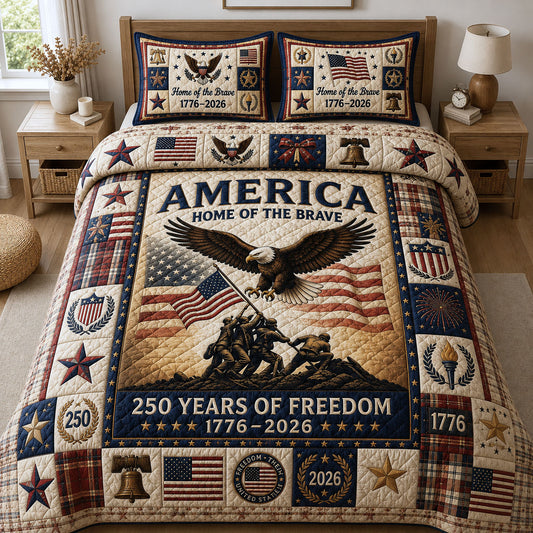 Home Of The Brave 3-Piece Quilted Bedding Set GFTOPND110