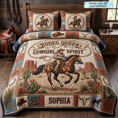 Cowgirl Spirit 3-Piece Quilted Bedding Set QTCUZ GFTOPND1101