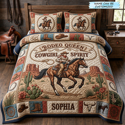 Cowgirl Spirit 3-Piece Quilted Bedding Set QTCUZ GFTOPND1101