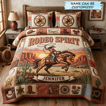 Rodeo Spirit 3-Piece Quilted Bedding Set QTCUZ GFTOPND1102