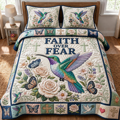 Faith Over Fear 3-Piece Quilted Bedding Set GFTOPND1125