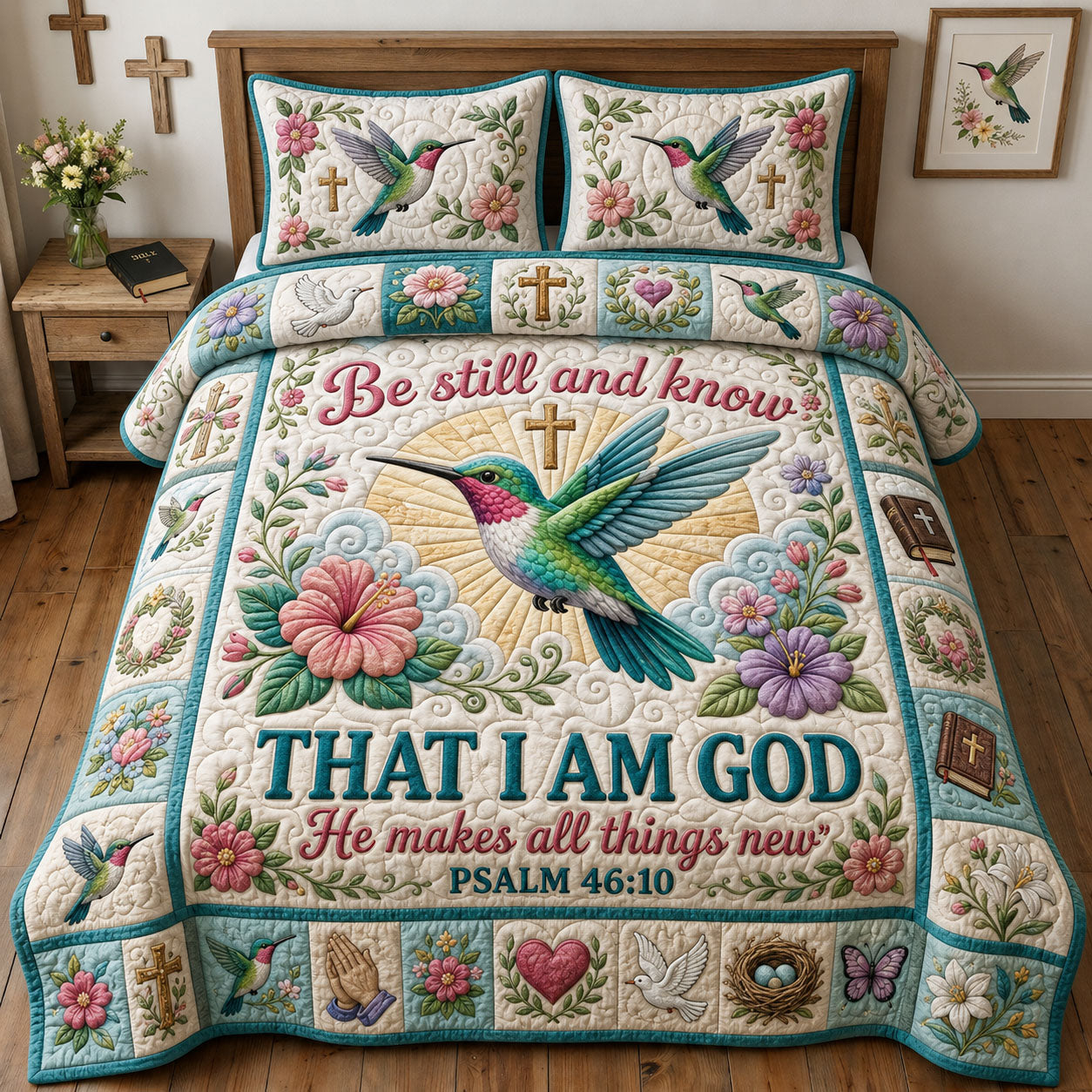 I Am God 3-Piece Quilted Bedding Set GFTOPND1126