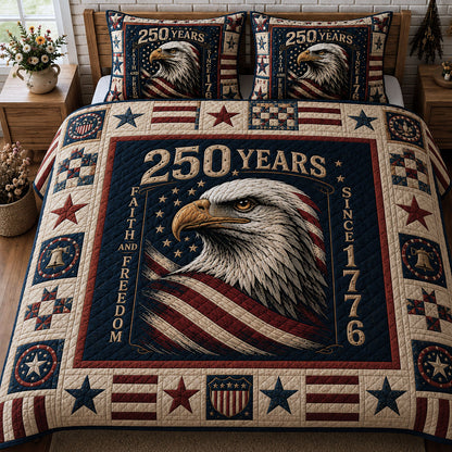 Faith And Freedom 3-Piece Quilted Bedding Set GFTOPND115