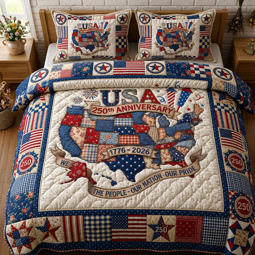 Our Nation Our Pride 3-Piece Quilted Bedding Set GFTOPND116
