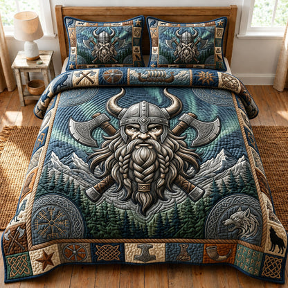 Viking Axe 3-Piece Quilted Bedding Set GFTOPND1165