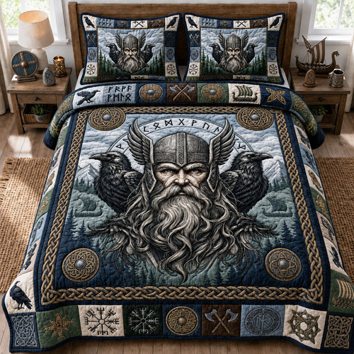 Odin Portrait 3-Piece Quilted Bedding Set GFTOPND1166