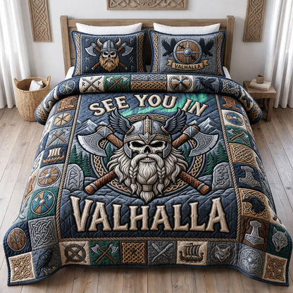See You In Valhalla 3-Piece Quilted Bedding Set GFTOPND1167