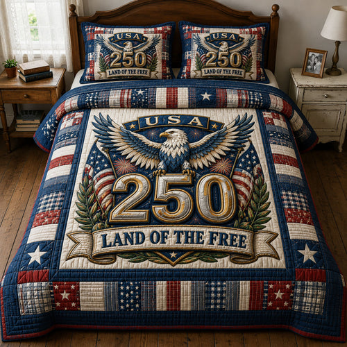 Heritage Patch 3-Piece Quilted Bedding Set GFTOPND12