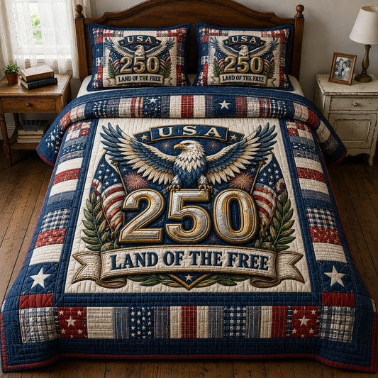 Heritage Patch 3-Piece Quilted Bedding Set GFTOPND12