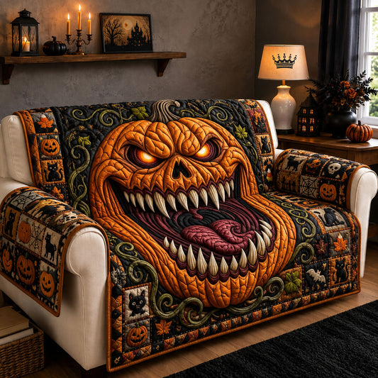Pumpkin Monster Quilted Sofa Cover GFTOPND1202
