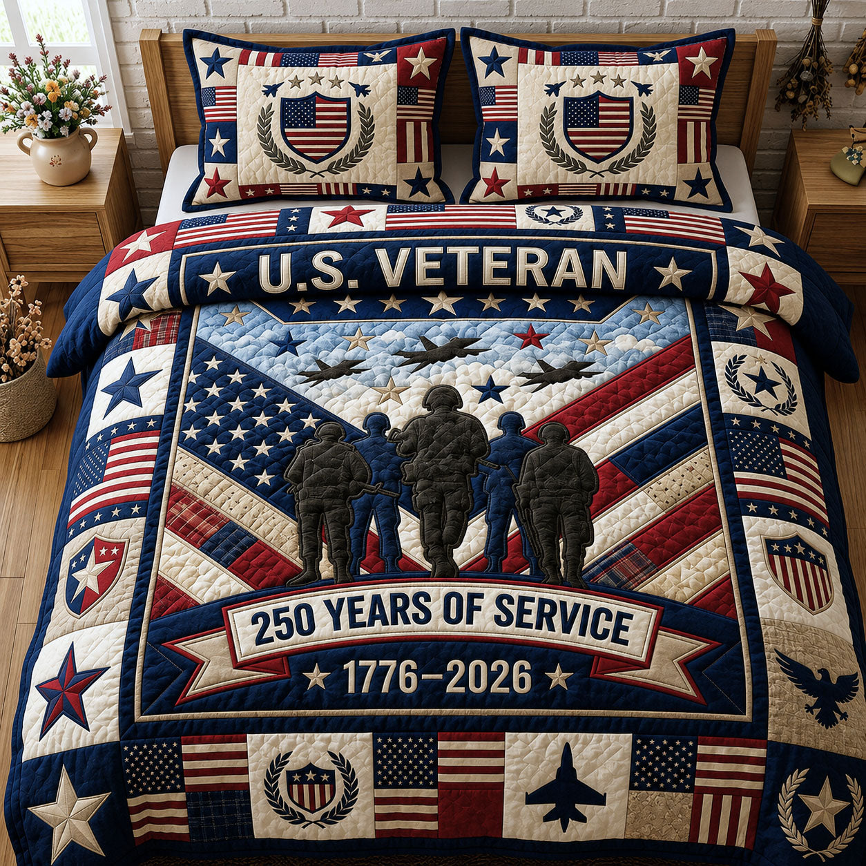 250 Years Of Service 3-Piece Quilted Bedding Set GFTOPND122