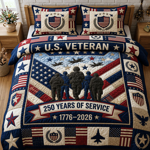 250 Years Of Service 3-Piece Quilted Bedding Set GFTOPND122
