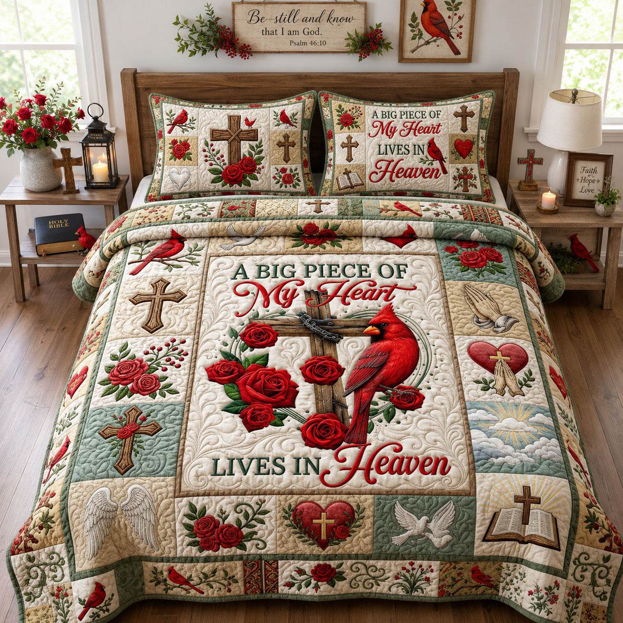 Live In Heaven 3-Piece Quilted Bedding Set GFTOPND1240
