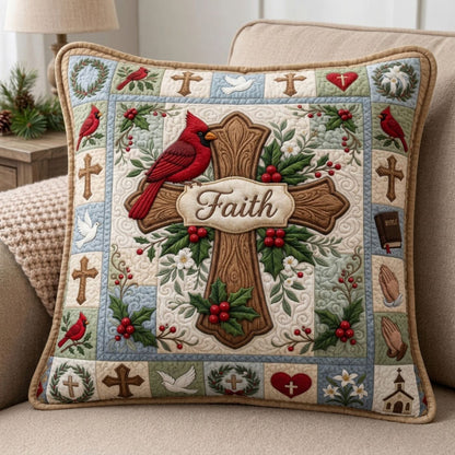 Cross Faith Cardinal Quilted Pillow Case GFTOPND1272 C2