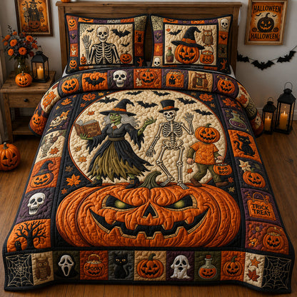 Scary Halloween 3-Piece Quilted Bedding Set GFTOPND1277