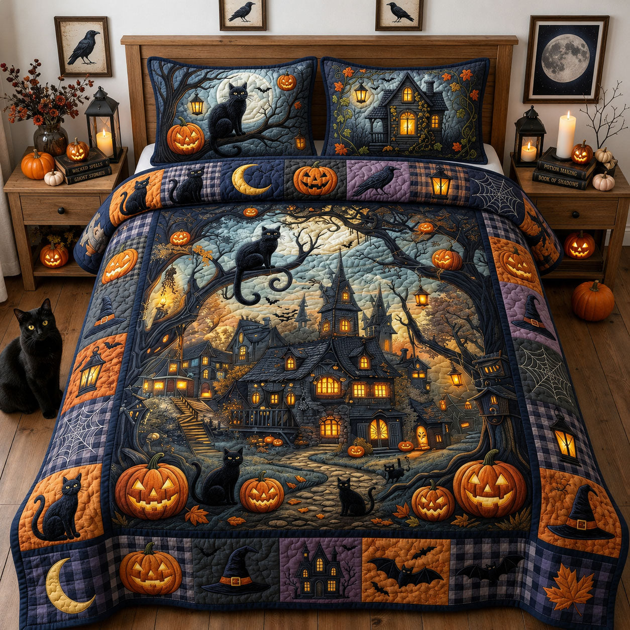 Gothic Halloween 3-Piece Quilted Bedding Set GFTOPND1280