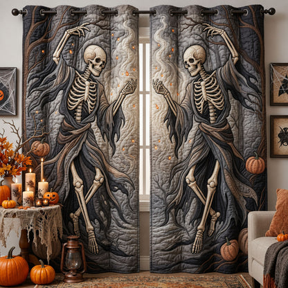 Dancing Skeleton Quilted Curtains GFTOPND1285