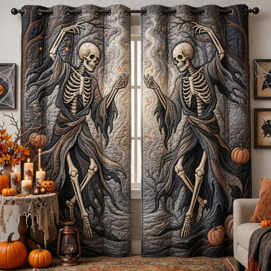 Dancing Skeleton Quilted Curtains GFTOPND1285