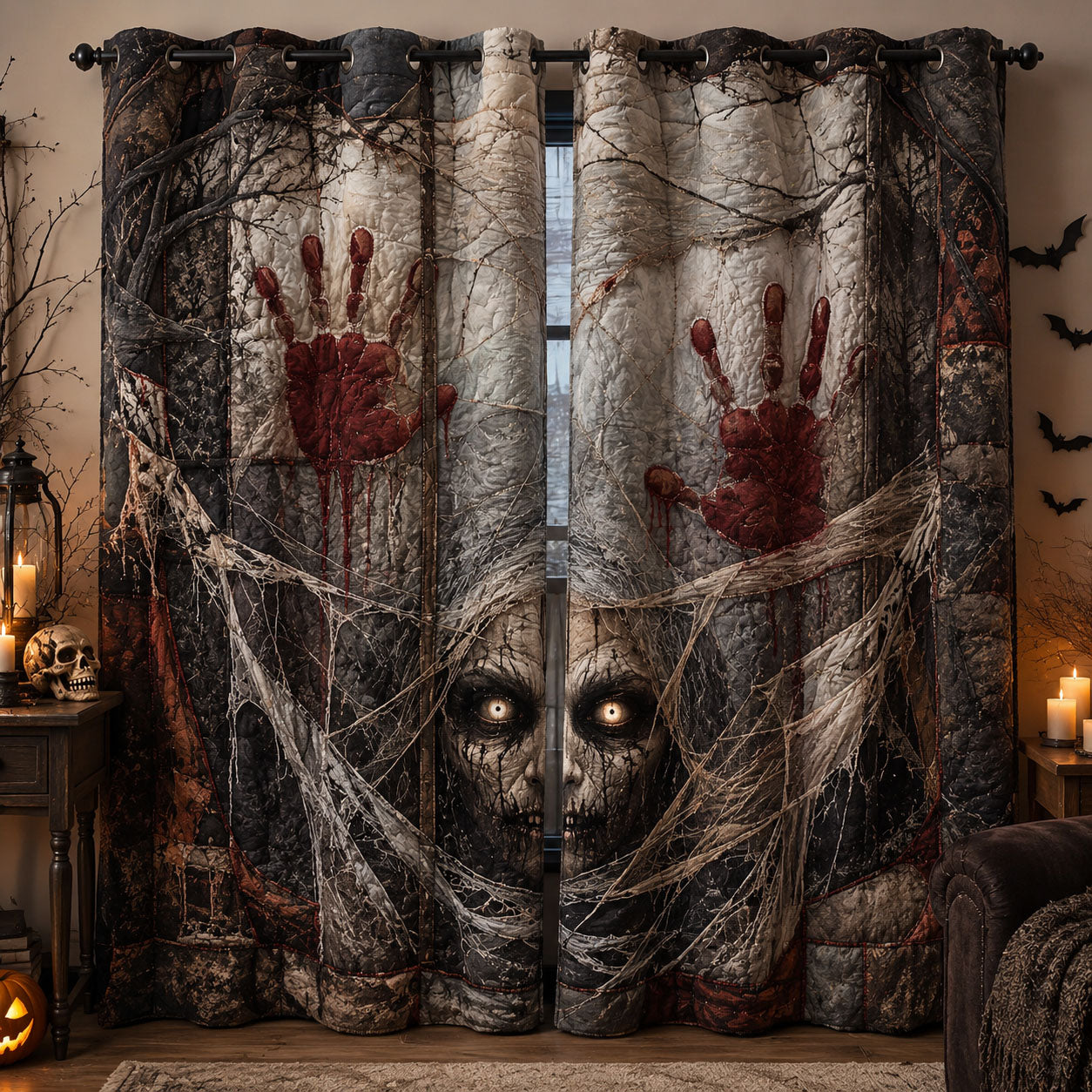 Bloody Hands Quilted Curtains GFTOPND1288