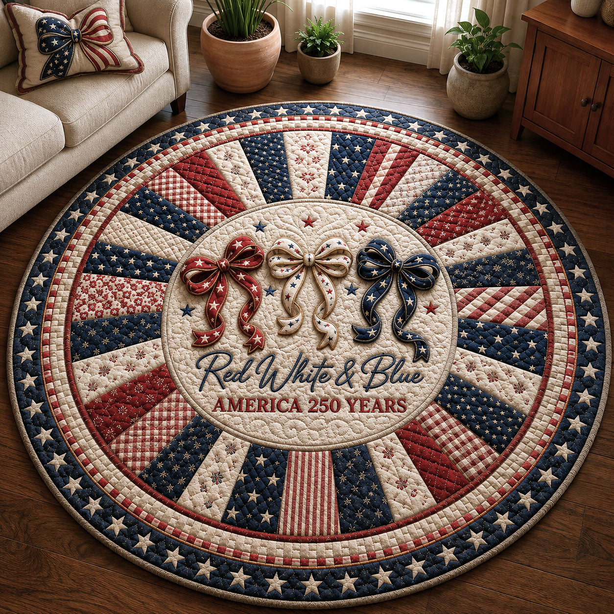 America Proud Quilted Round Mat GFTOPND13