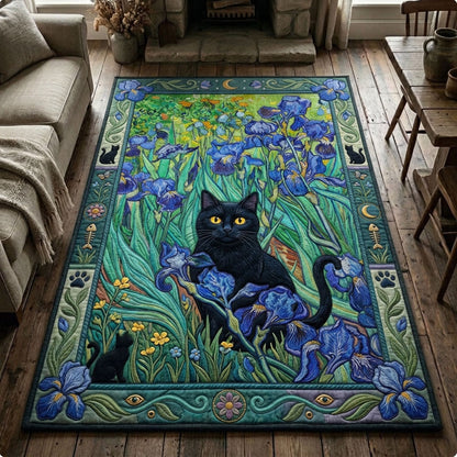 Van Gogh Irises Cat Area Rug GFTOPND1324