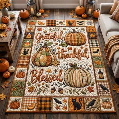 Thankful Grateful Blessed Area Rug GFTOPND1334