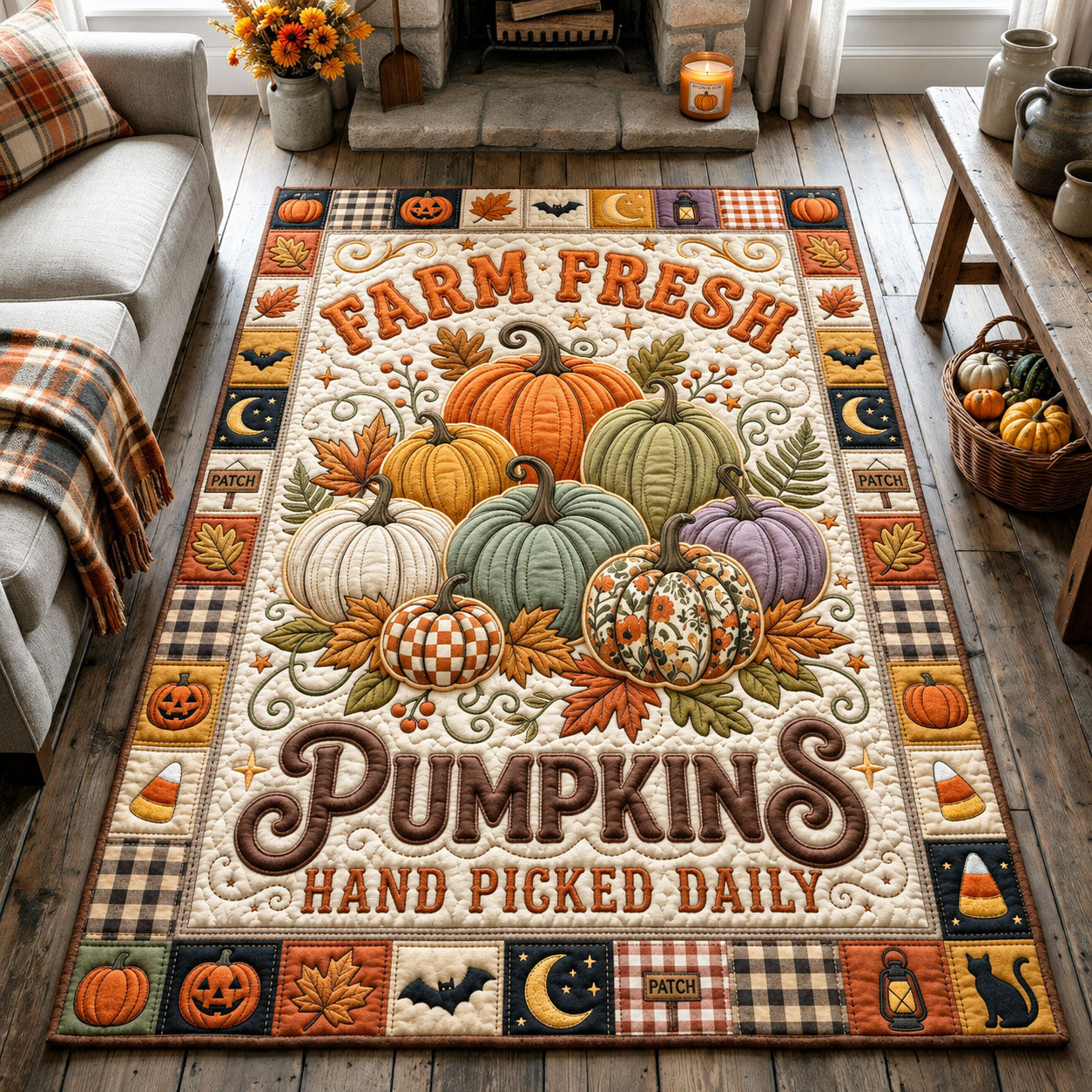 Farm Fresh Pumpkins Area Rug GFTOPND1335