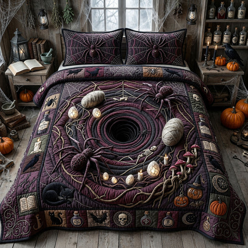 Spider Nest 3-Piece Quilted Bedding Set GFTOPND1336
