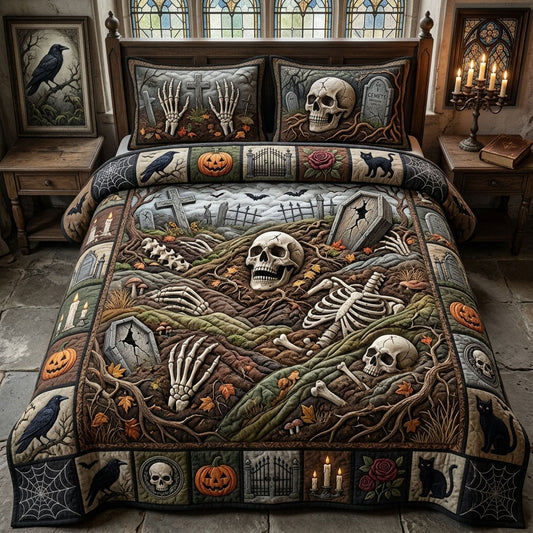 Skeleton Garden 3-Piece Quilted Bedding Set GFTOPND1339