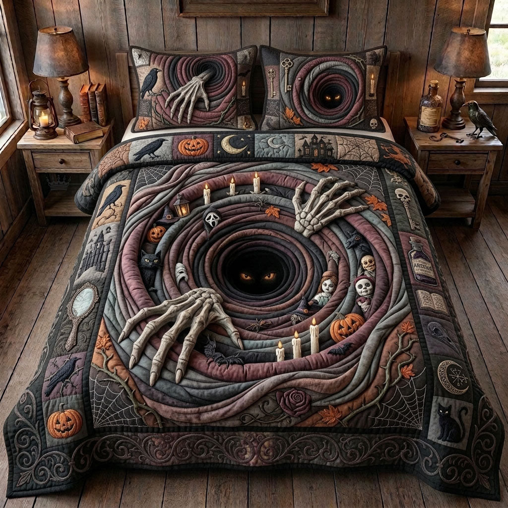 Death Vortex 3-Piece Quilted Bedding Set GFTOPND1340