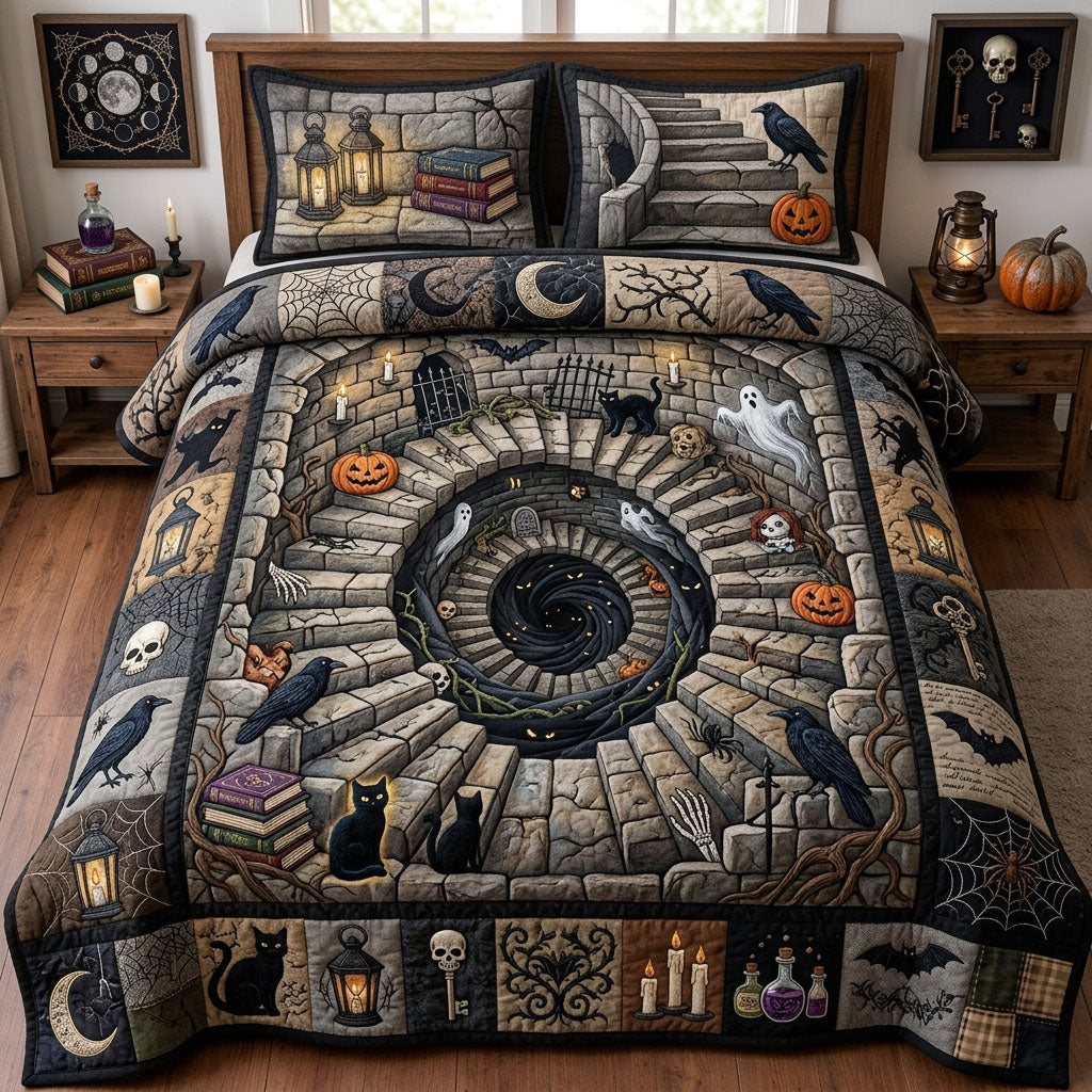 Haunted Stairway 3-Piece Quilted Bedding Set GFTOPND1341