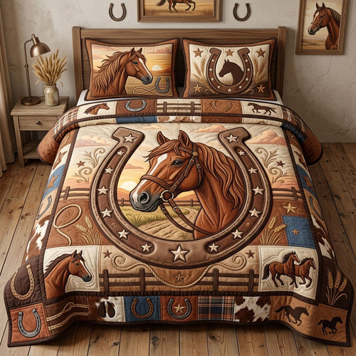 Majestic Horse 3-Piece Quilted Bedding Set GFTOPND1381