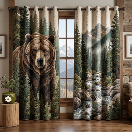 Mountain Bear Quilted Curtains GFTOPND1389