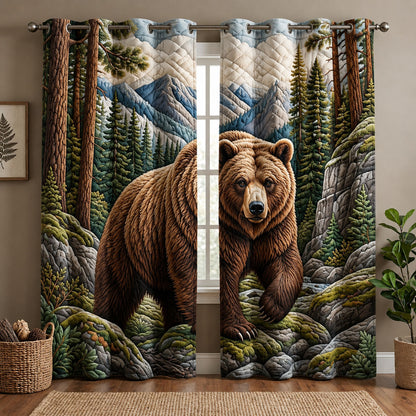 Mountain Bear Quilted Curtains GFTOPND1391