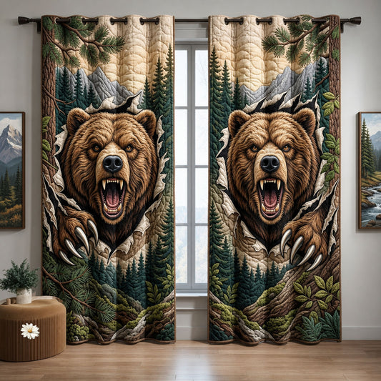 Fierce Bear Quilted Curtains GFTOPND1393