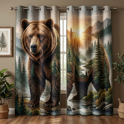 Mountain Bear Quilted Curtains GFTOPND1394