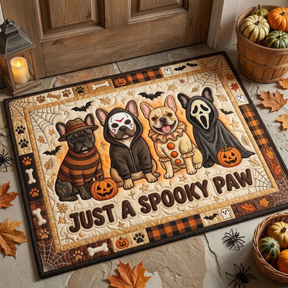 Just A Spooky Paw Bulldog Doormat GFTOPND1398