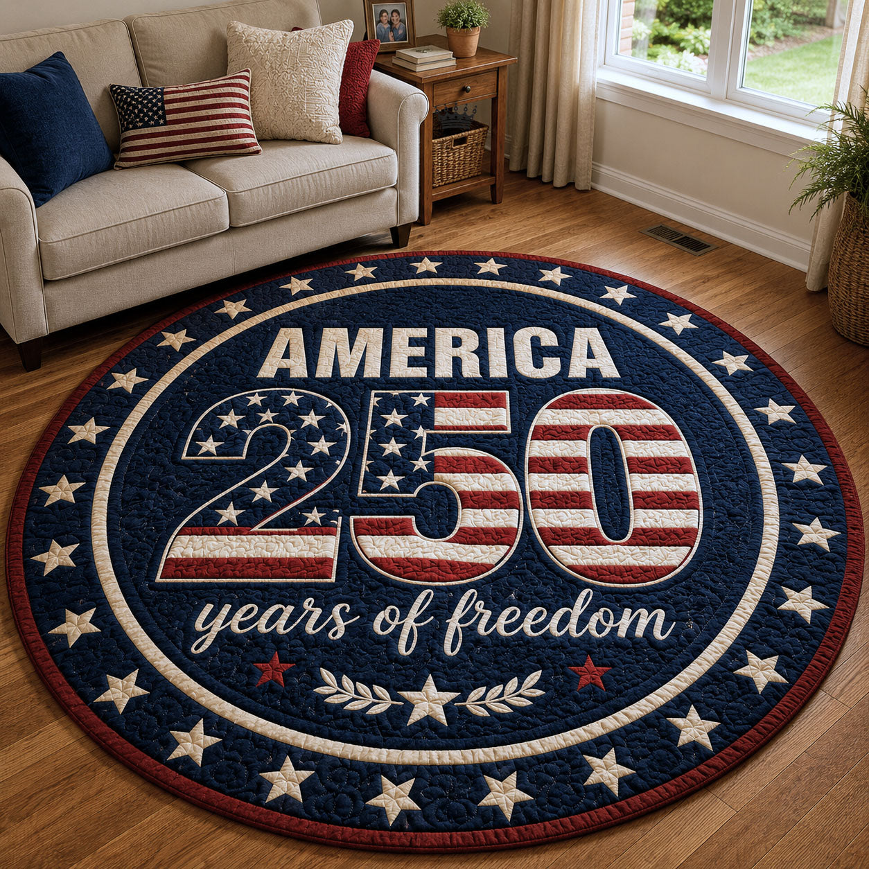 America Proud Quilted Round Mat GFTOPND14