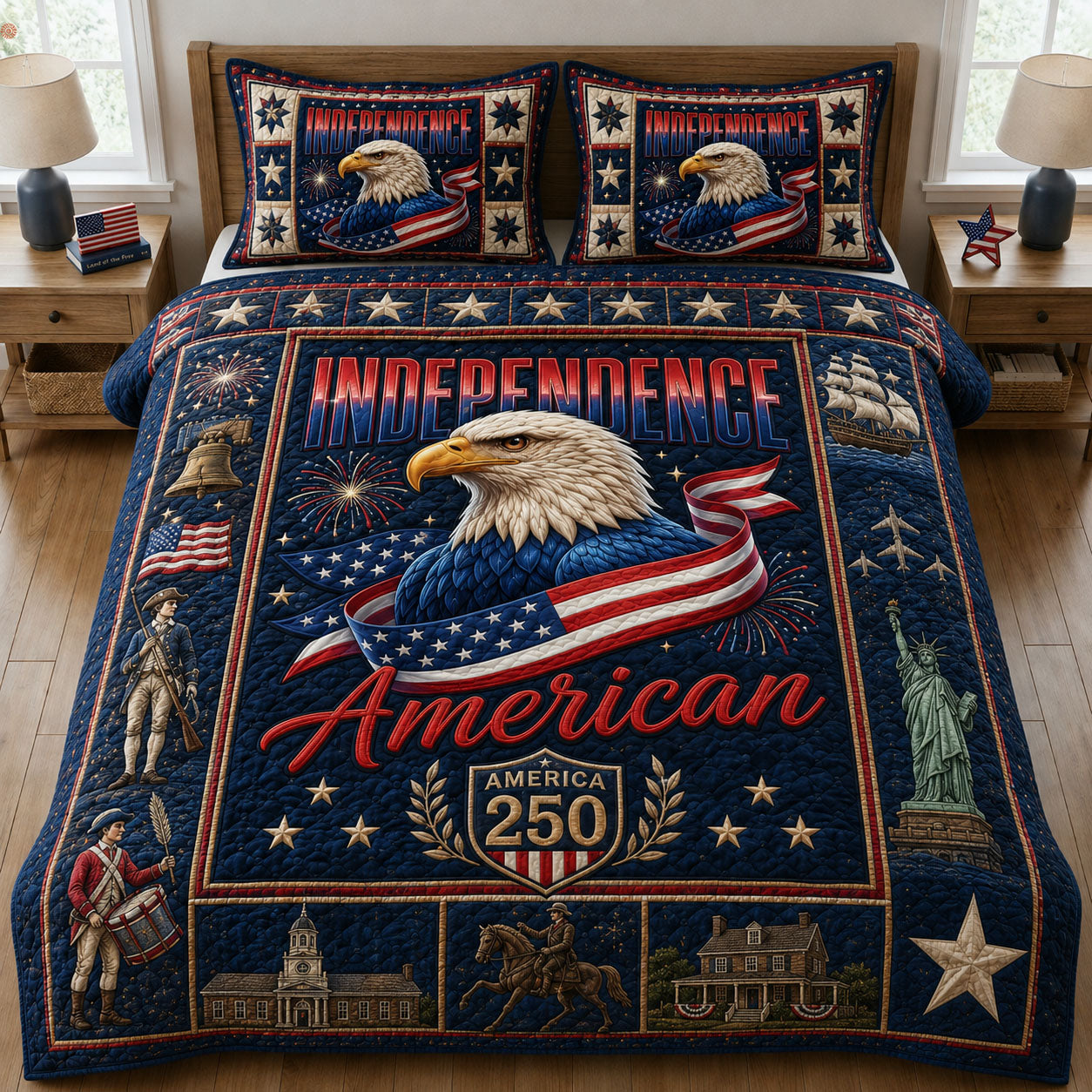 Independence America 3-Piece Quilted Bedding Set GFTOPND140