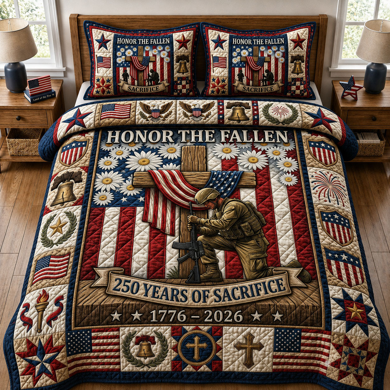 Honor The Fallen 3-Piece Quilted Bedding Set GFTOPND141