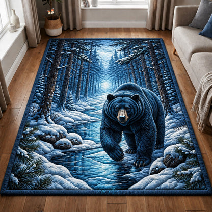 Black Bear In Snowy Area Rug GFTOPND1416