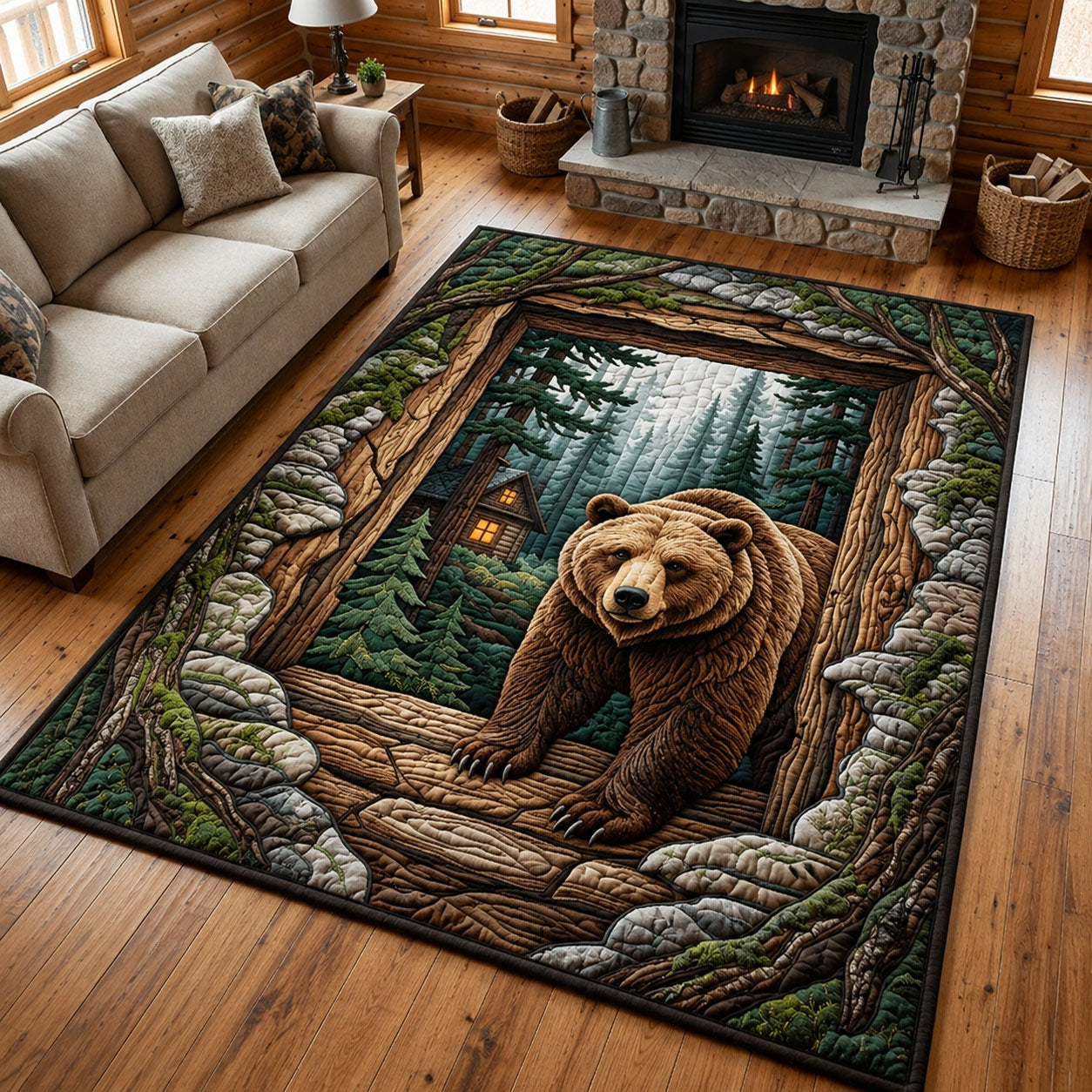 Mountain Bear Area Rug GFTOPND1417