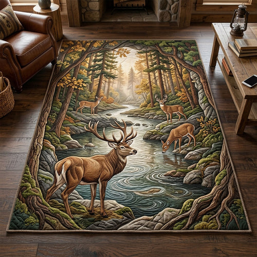 Majestic Deer Area Rug GFTOPND1423