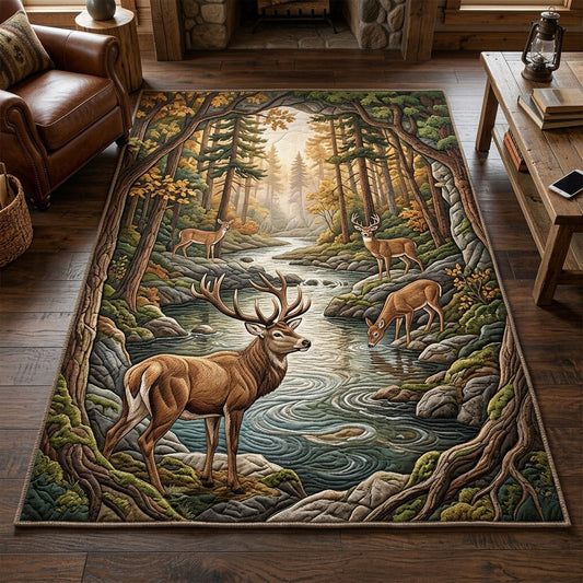 Majestic Deer Area Rug GFTOPND1423