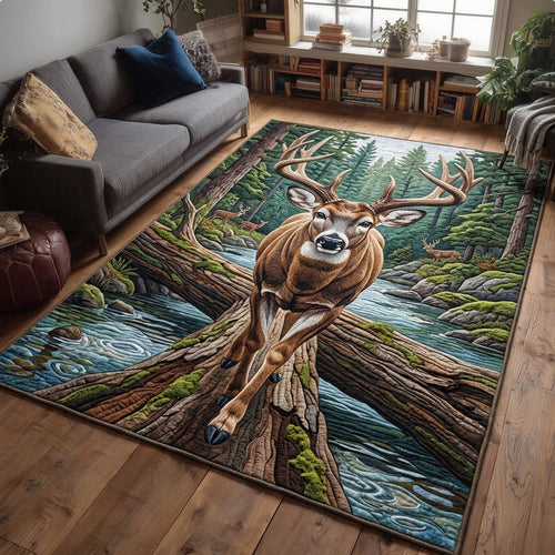 Mountain Trail Deer Area Rug GFTOPND1426