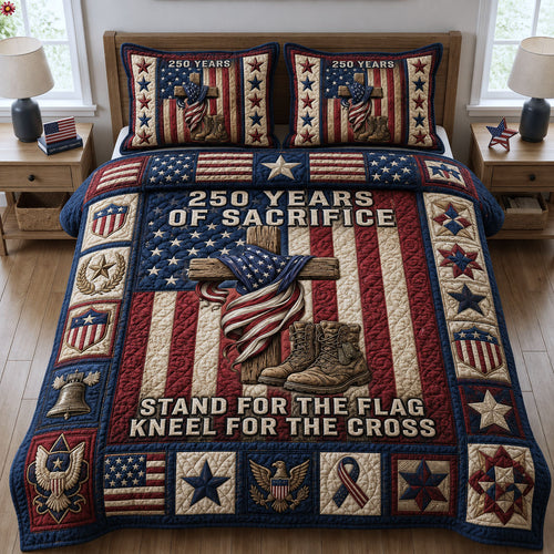 250 Years Of Sacrifice 3-Piece Quilted Bedding Set GFTOPND145