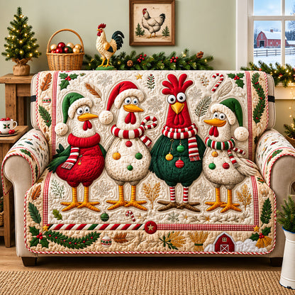Christmas Chicken Quilted Sofa Cover GFTOPND1474