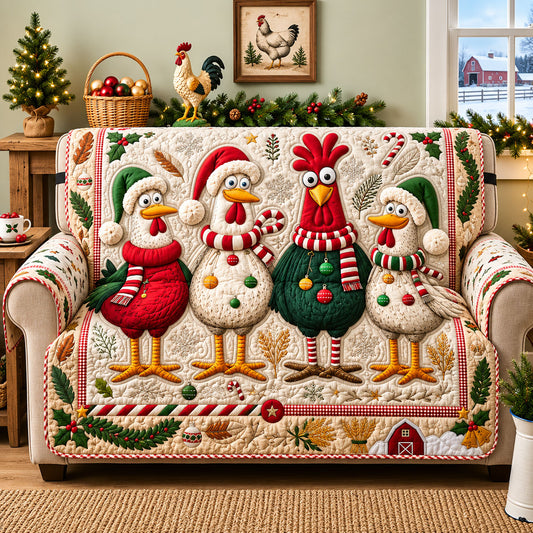 Christmas Chicken Quilted Sofa Cover GFTOPND1474
