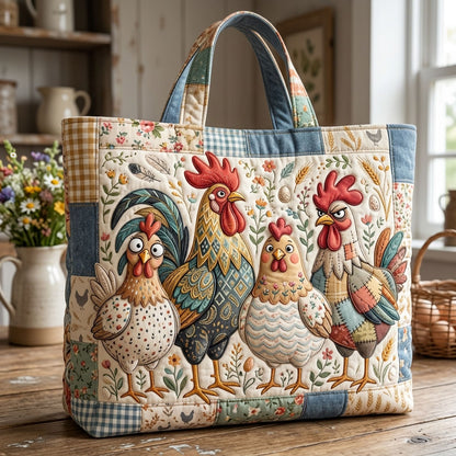 Farmhouse Chicken Quilted Tote Bag GFTOPND1476